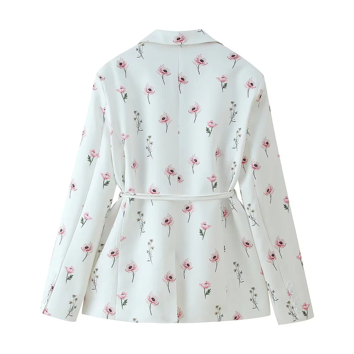 Elegant Flower Print Suit Jacket for Women