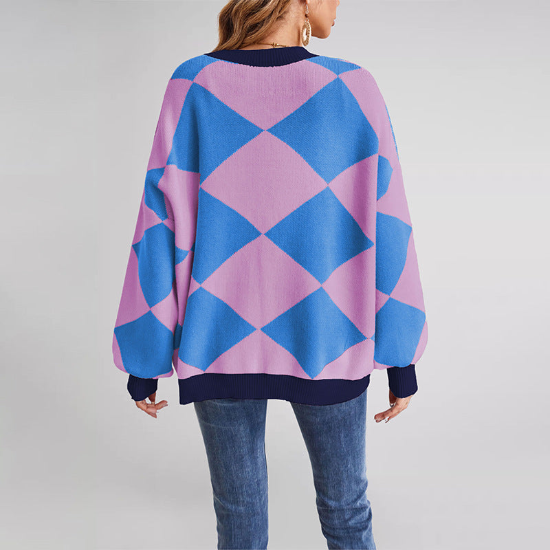 Women's Knitted Cardigan Sweater Multicolor