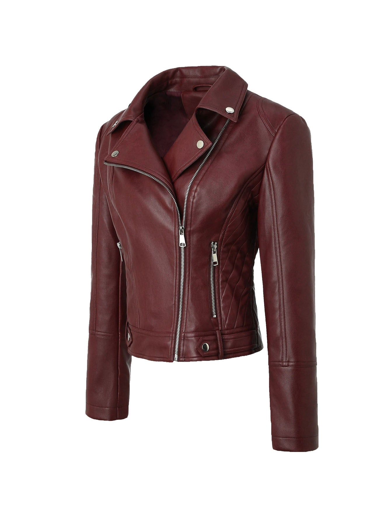 Women's Slim-Fit Faux Leather Moto Jacket
