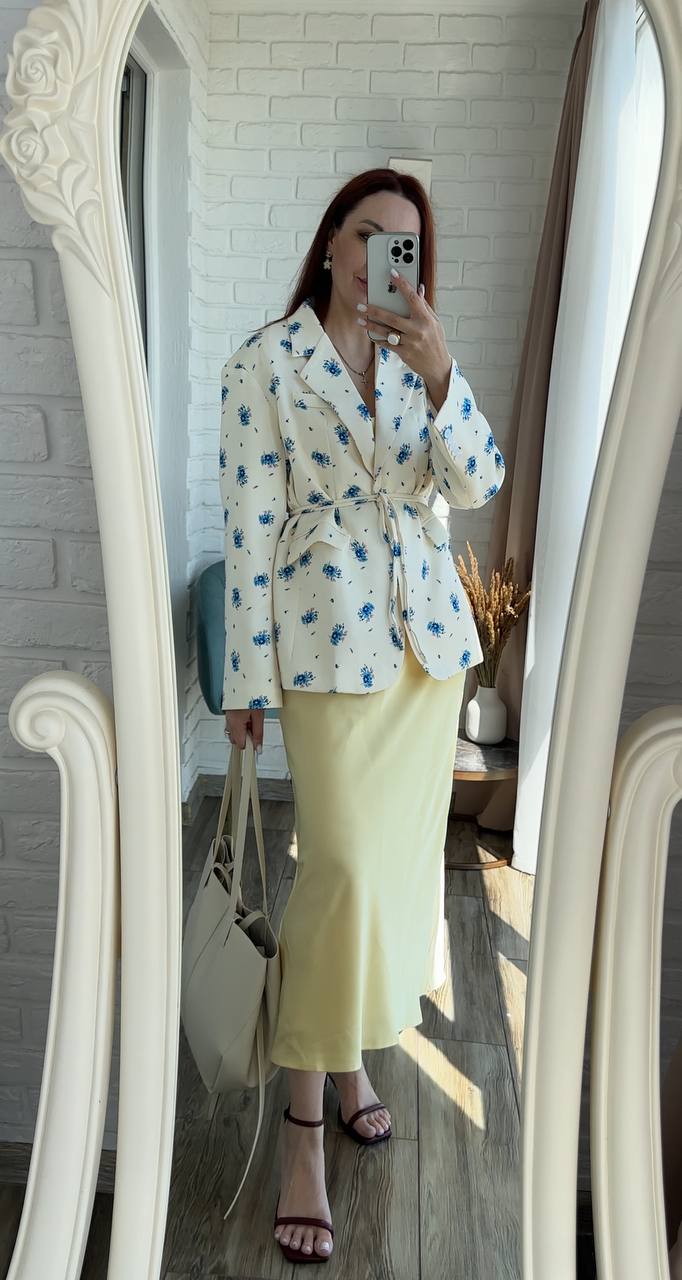 Elegant Flower Print Suit Jacket for Women