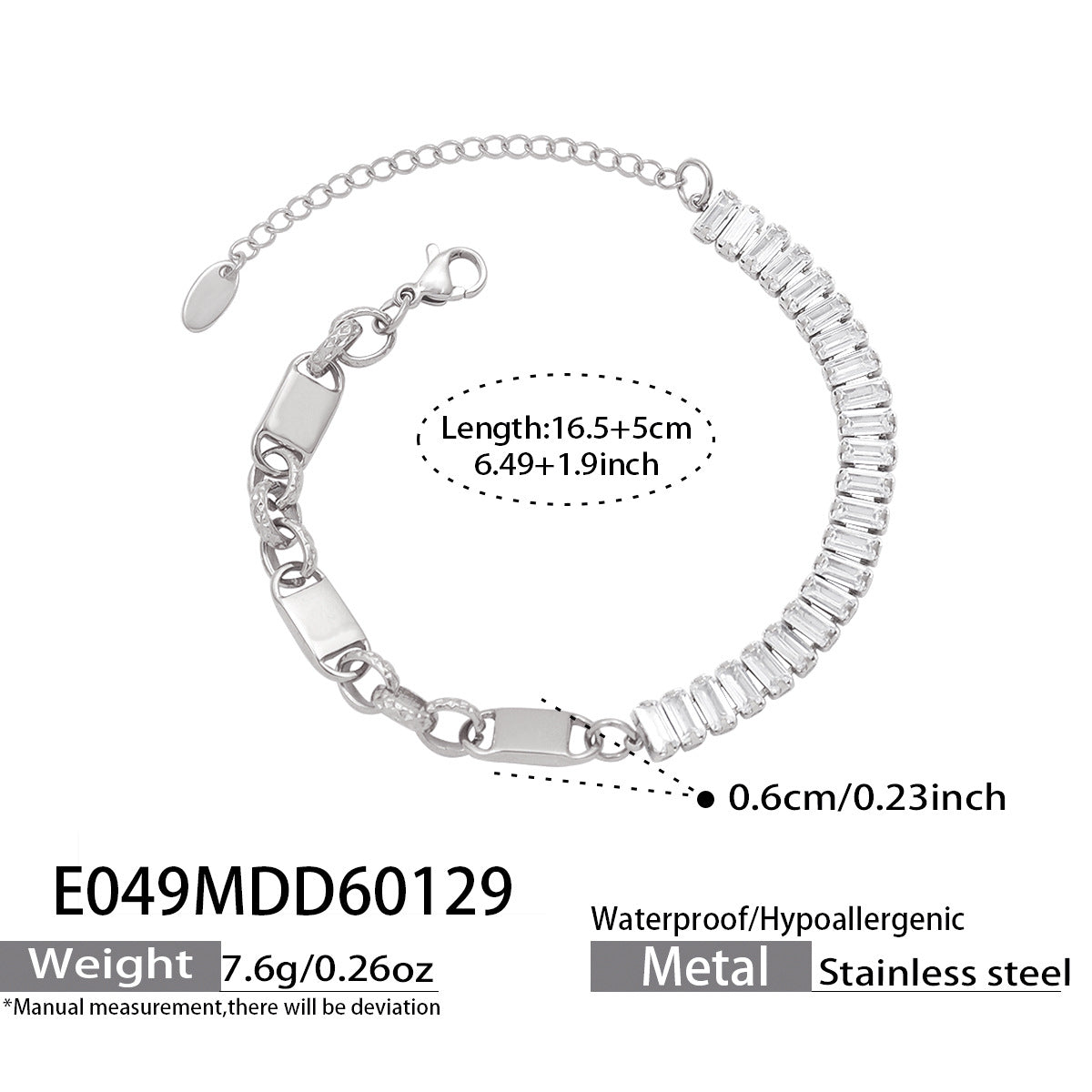 Geometric Zirconia Bracelet