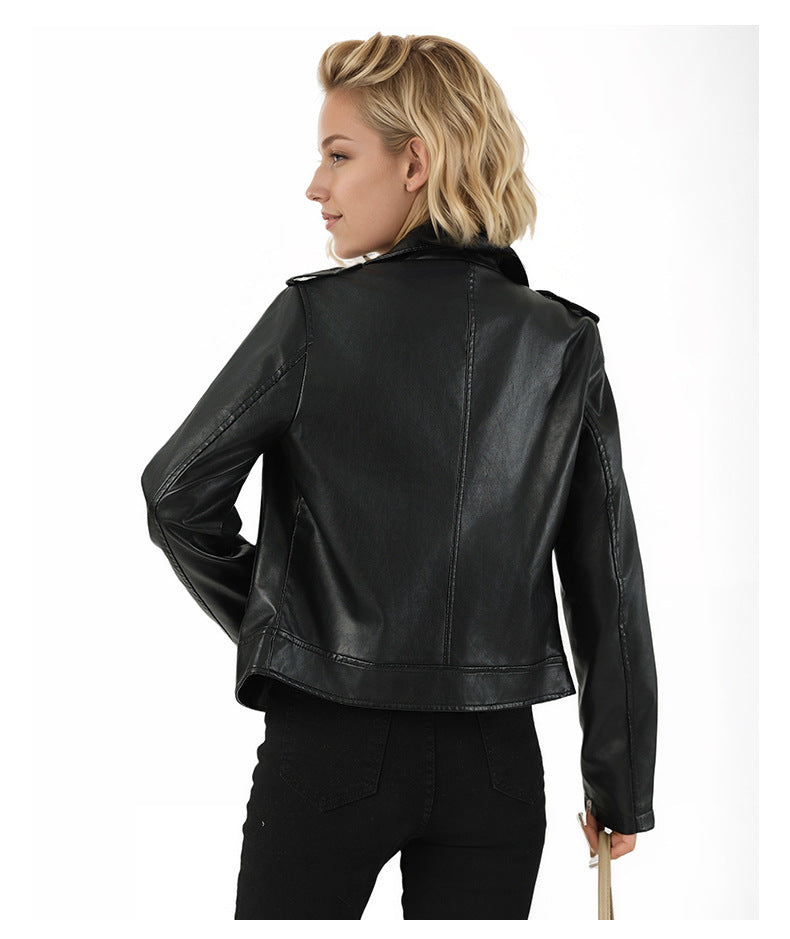 Women's Black Faux Leather Jacket