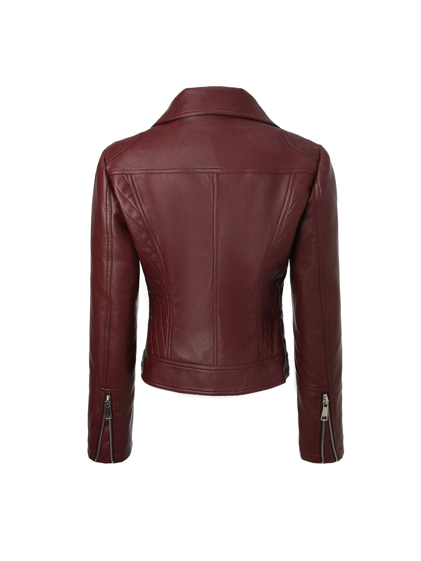 Women's Slim-Fit Faux Leather Moto Jacket