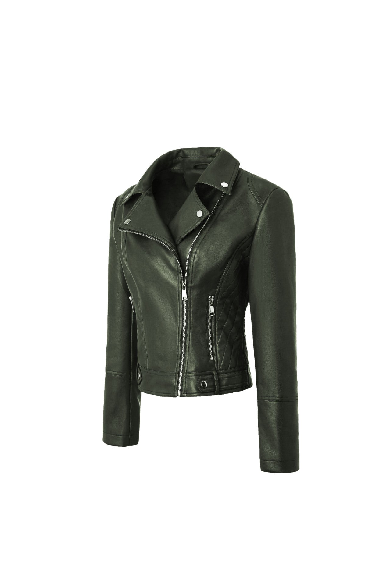 Women's Slim-Fit Faux Leather Moto Jacket