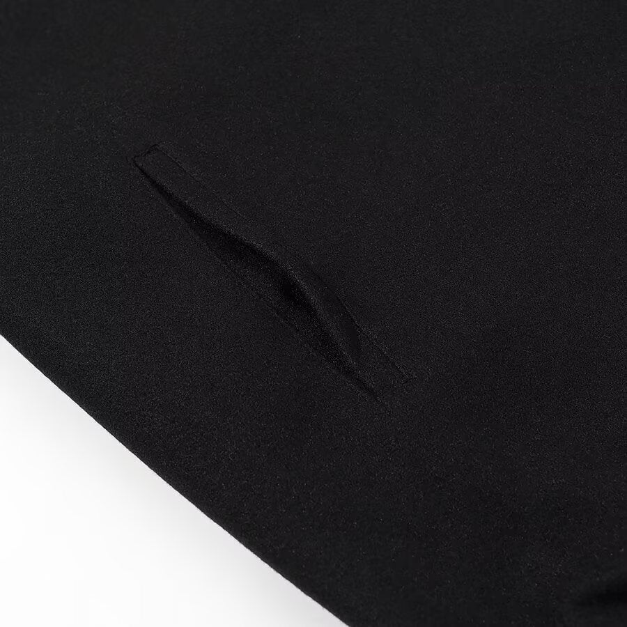 Women's Long Coat – High Collar Loose Maxi Overcoat with Hidden Placket