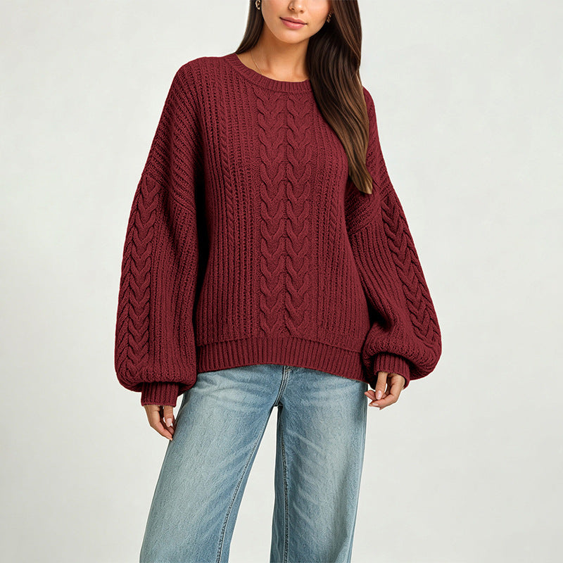 Izi Women Casual Cable Knit Sweater