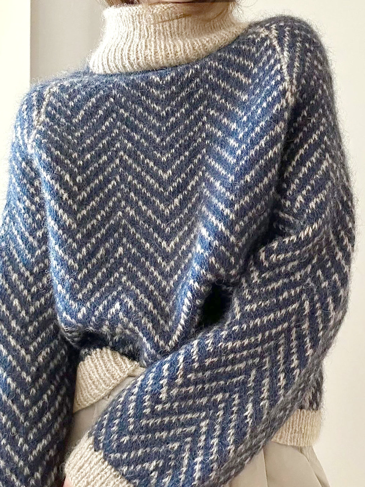 Women's High-Collar Knit Sweater – Long Sleeve Pullover