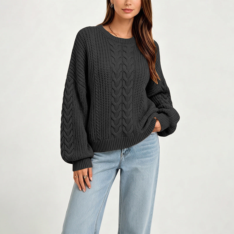 Izi Women Casual Cable Knit Sweater