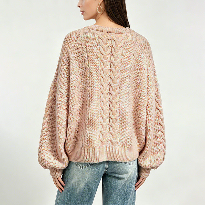 Izi Women Casual Cable Knit Sweater
