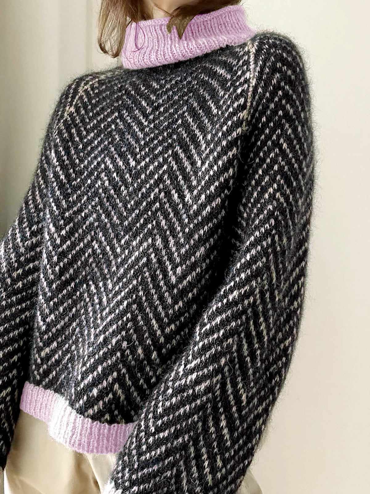 Women's High-Collar Knit Sweater – Long Sleeve Pullover