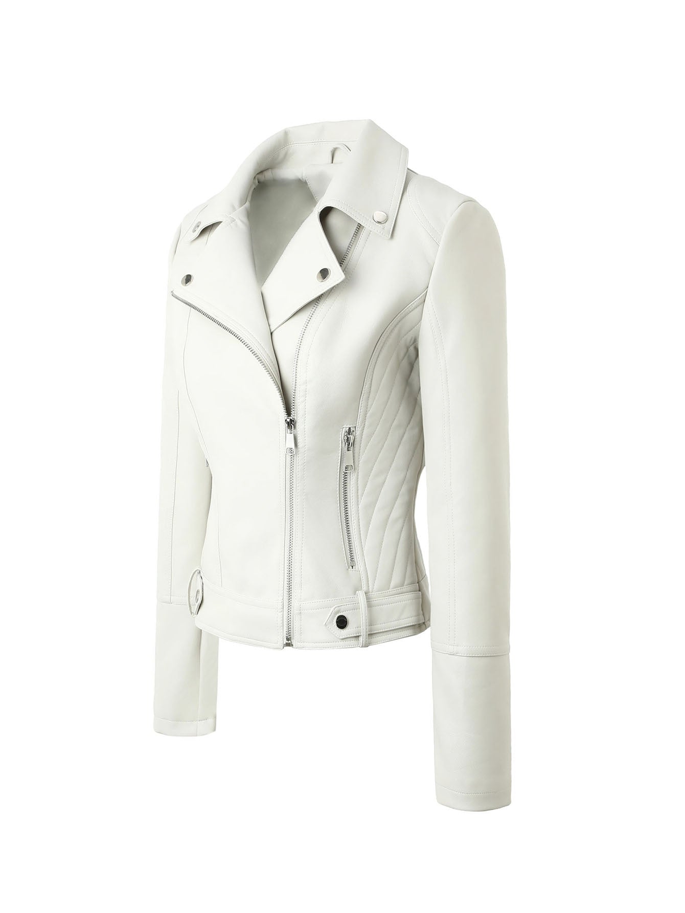 Women's Slim-Fit Faux Leather Moto Jacket