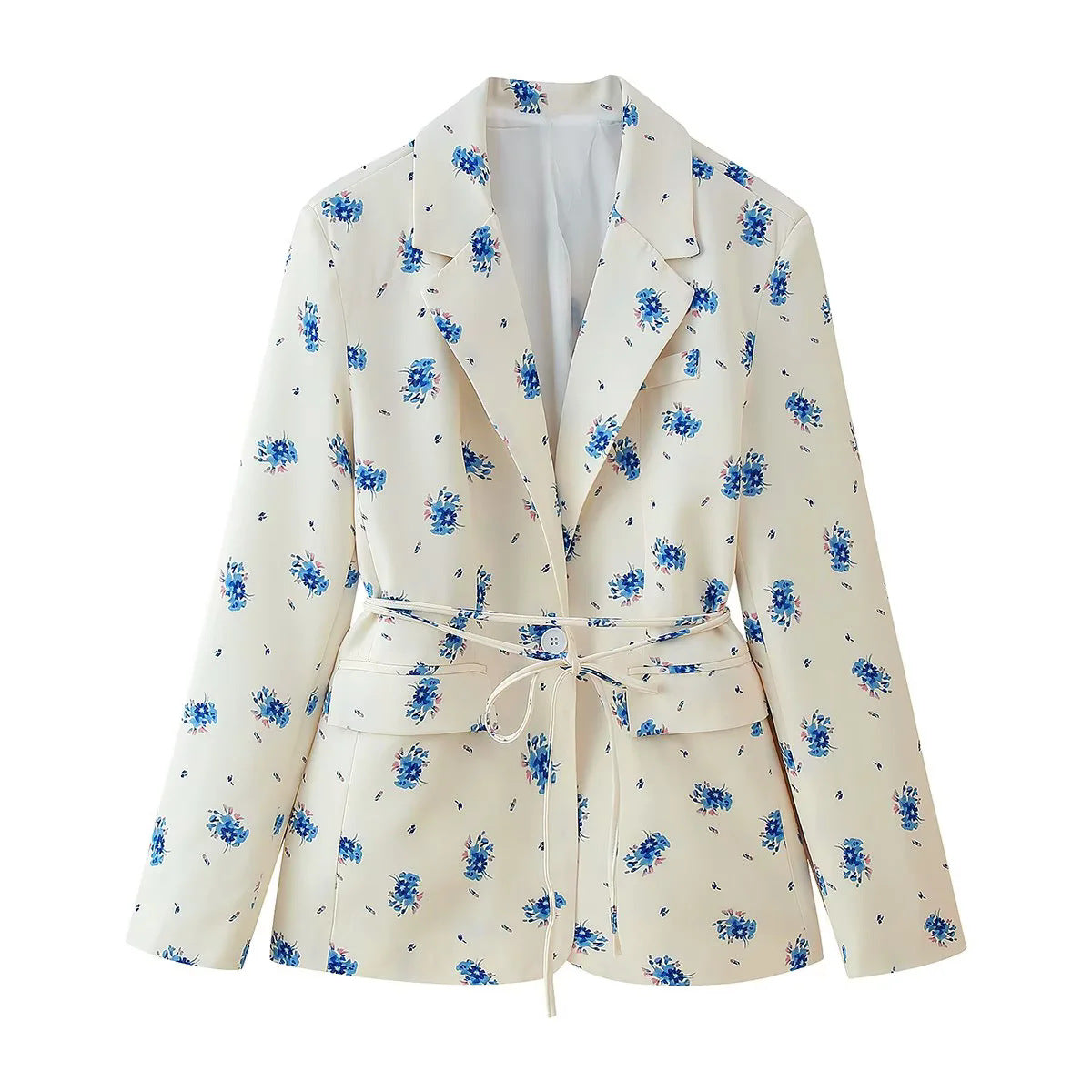 Elegant Flower Print Suit Jacket for Women
