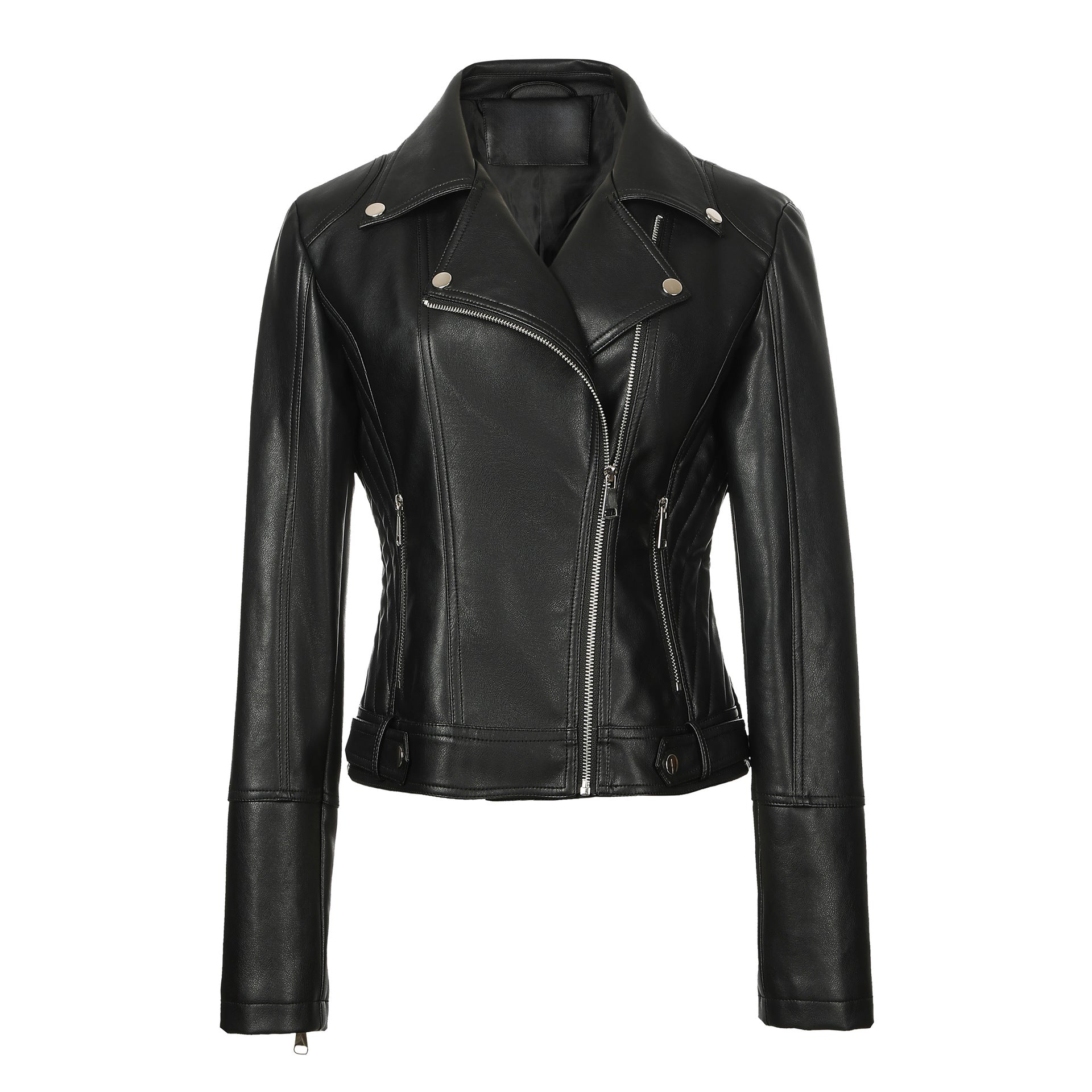 Women's Slim-Fit Faux Leather Moto Jacket