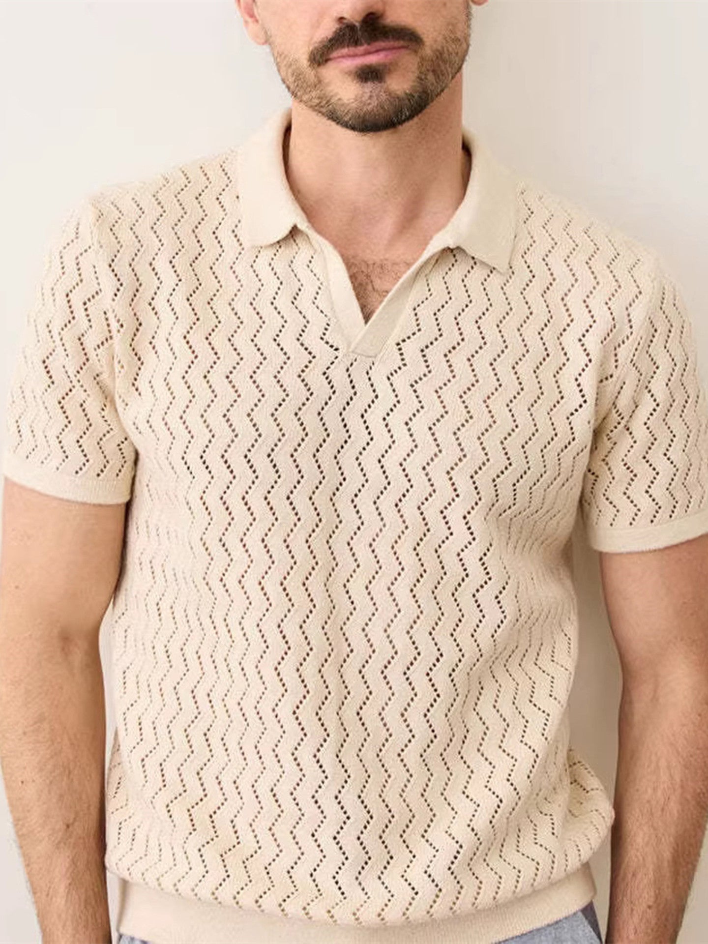 Hollow Knit Polo