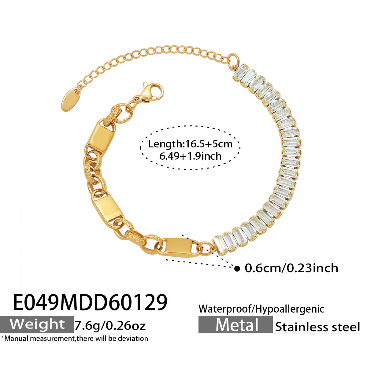 Geometric Zirconia Bracelet