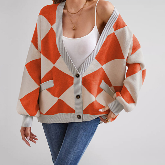 Women's Knitted Cardigan Sweater Multicolor