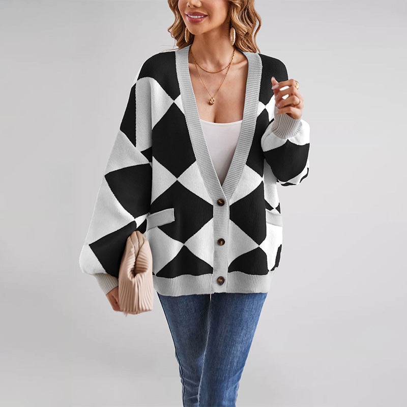 Women's Knitted Cardigan Sweater Multicolor