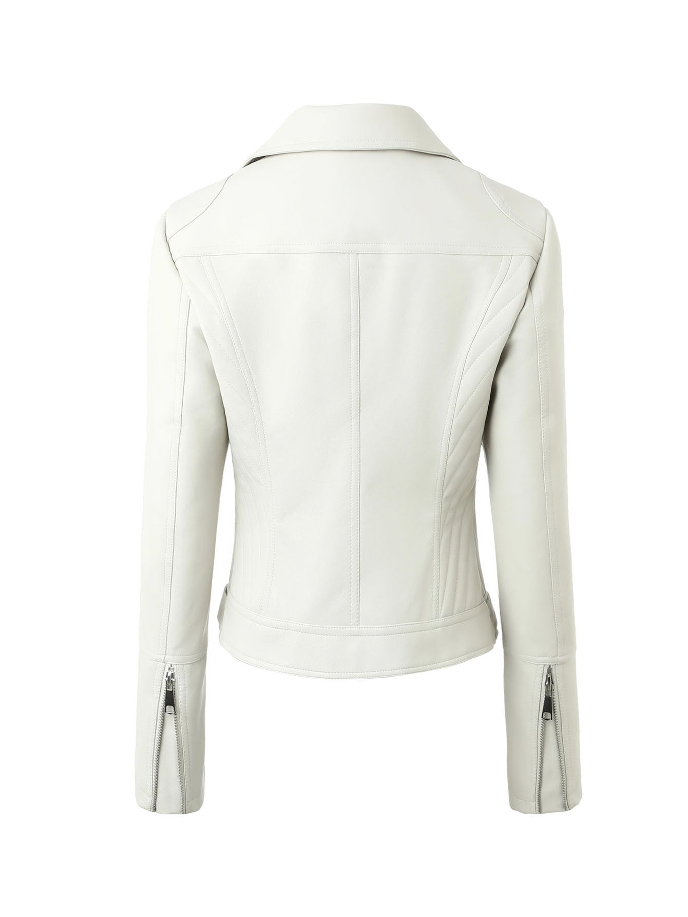 Women's Slim-Fit Faux Leather Moto Jacket