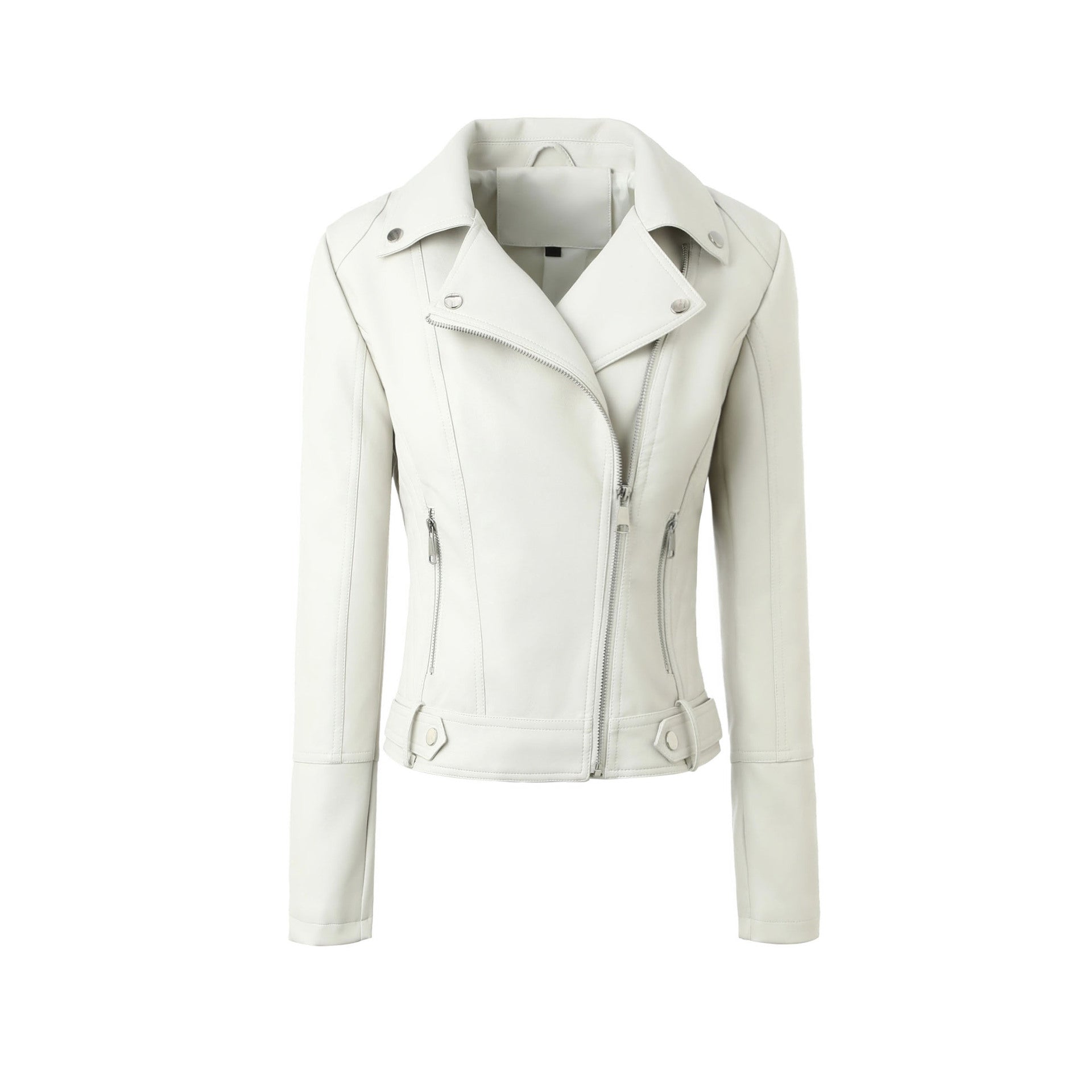 Women's Slim-Fit Faux Leather Moto Jacket