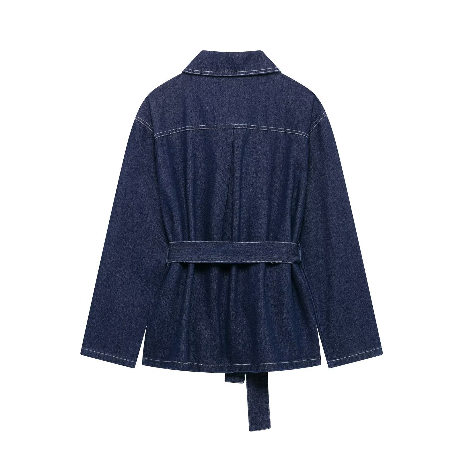 Women's Denim Jacket and Wide-Leg Trousers Set