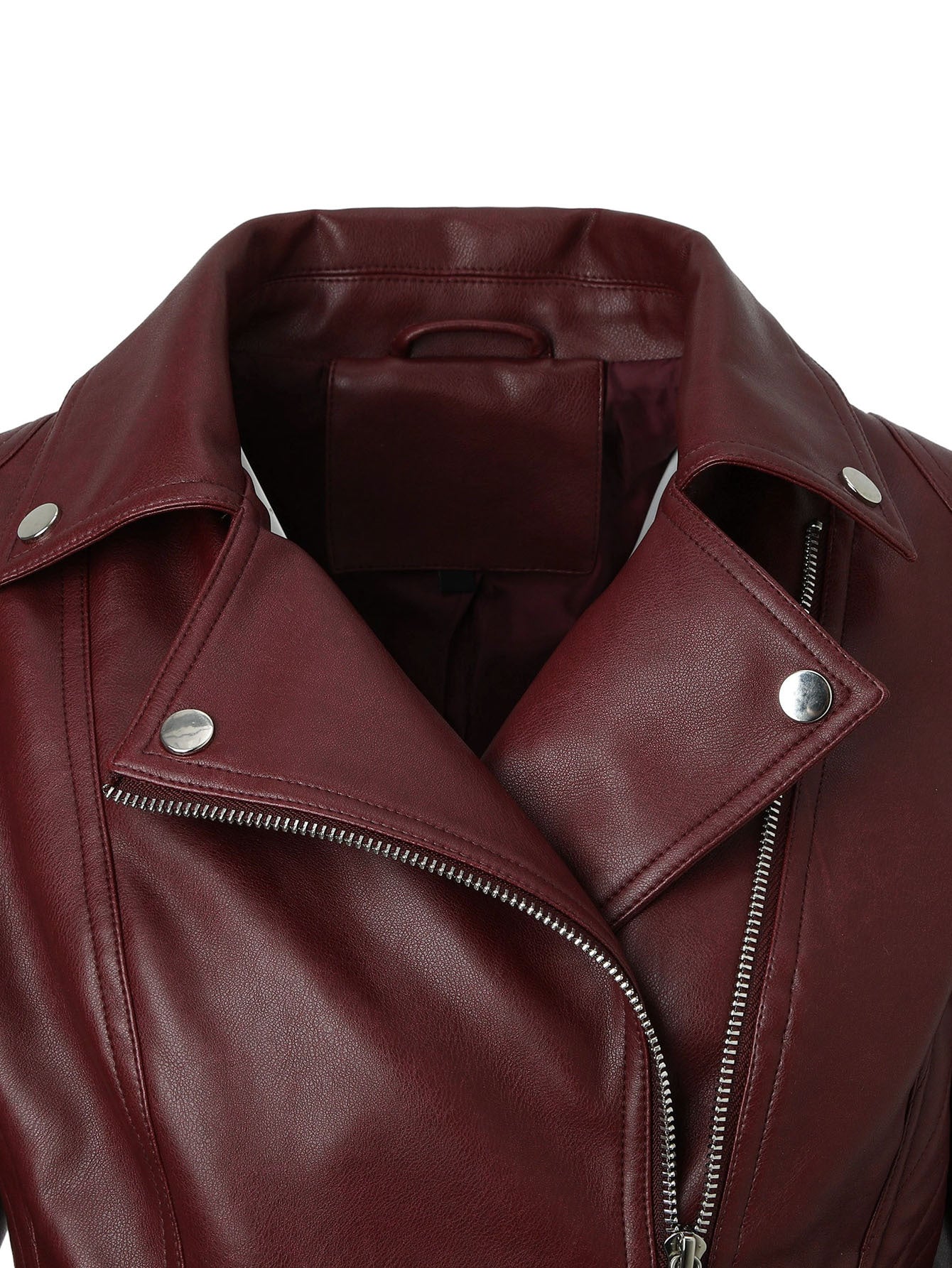 Women's Slim-Fit Faux Leather Moto Jacket