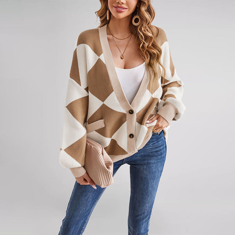 Women's Knitted Cardigan Sweater Multicolor
