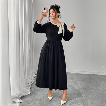 Women's Plus Size Black Spandex Maxi Dress
