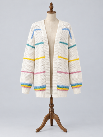 Women's loose knit cardigan on a mannequin