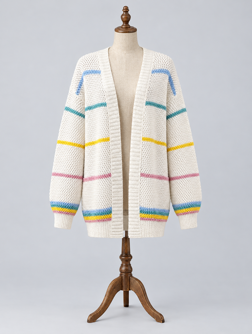 Women's loose knit cardigan on a mannequin