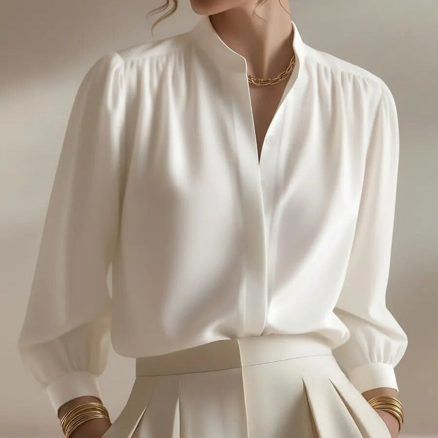 Elegant satin blouse for women, alternate view